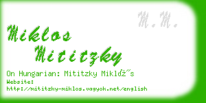 miklos mititzky business card